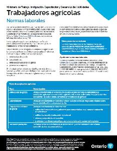Image de la couverture de la publication intitulée  Agricultural Workers Tip Sheet (Spanish)